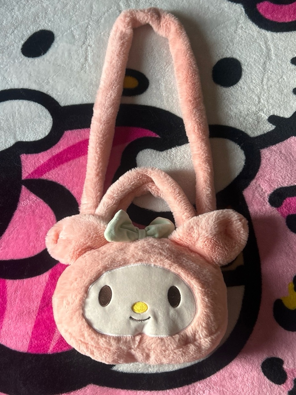 My Melody Pink Plush Bag with Bow